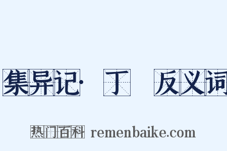 集异记·丁嵓反义词是什么意思的图片